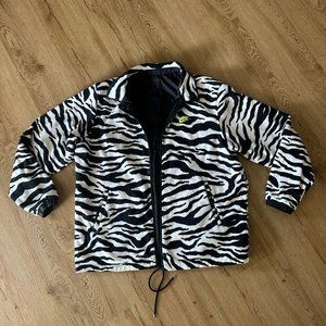 Nike reversable jacket Sz L Panda City Edition Zebra Fleece